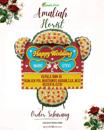 Karangan Papan Bunga Pernikahan di Tegalbangsri